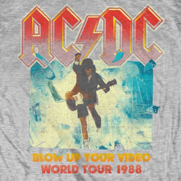 AC/DC Kids T-Shirt - Blow Up Your Video World Tour 1988 - Grey T-Shirt AC/DC Kids T-Shirt - Blow Up Your Video World Tour 1988 - Grey T-Shirt