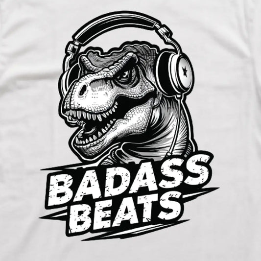 Badass Beats KIds White T-Shirt - Close Up