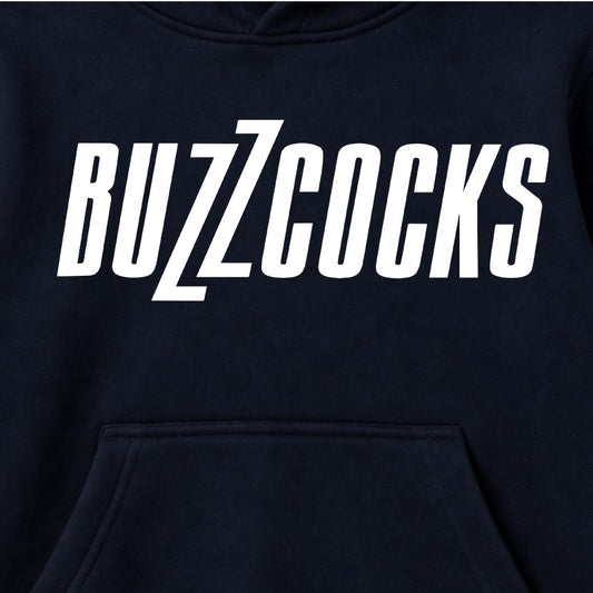 Buzzcocks Kids Hoodie – Classic White Logo - Navy