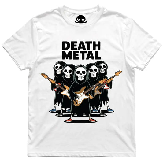 Kid Vicious ‘Death Metal’ Kids T-Shirt – White Alternative Rock & Metal Tee