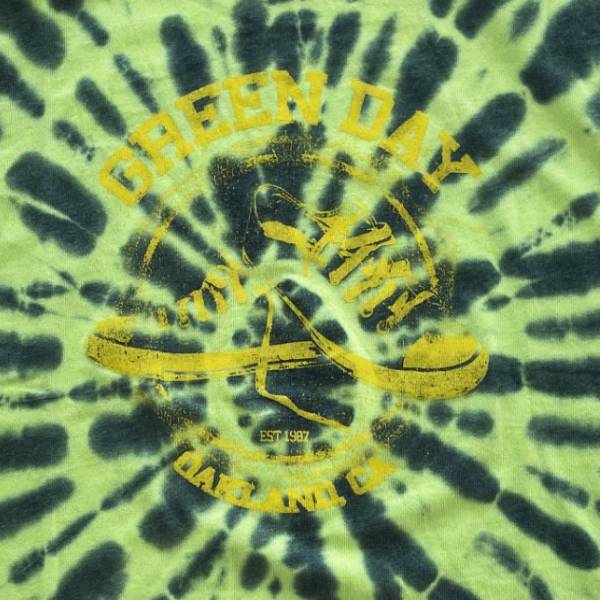 Green Day Adult T-Shirt - Green Day All Stars - Green Tie Dye Green Day Adult T-Shirt - Green Day All Stars - Green Tie Dye