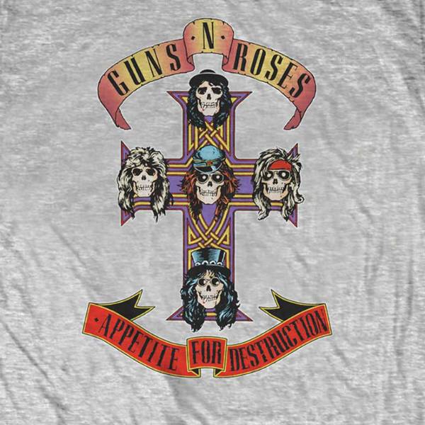 Guns 'n' Roses Kids Grey T-Shirt - Appetite For Destruction Album Guns 'n' Roses Kids Grey T-Shirt - Appetite For Destruction Album