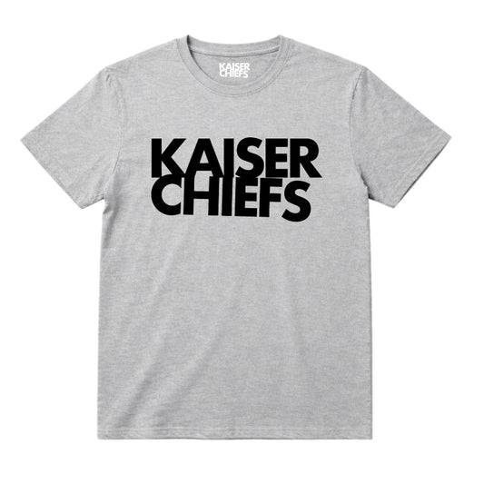 Kaiser Chiefs Kids T-shirt with Kaiser Chiefs logo printed in black on a plain grey t-shirt