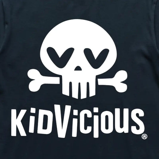 KidVicious Skull & Bone Logo Kids T-Shirt – Alternative Style for Little Rockers - Close Up