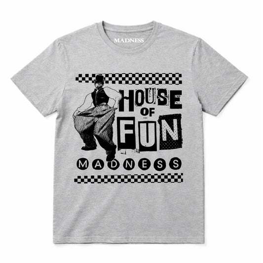 Madness House Of Fun Kids T-shirt. Black House Of Fun Artwork on a Grey