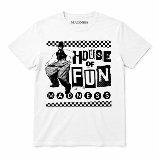 Madness House Of Fun Kids T-shirt. Black House Of Fun Artwork on a White T-Shirt