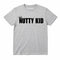 Madness Nutty Kid Kids T-shirt. Black Nutty Kid Logo on a Grey T-Shirt