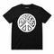 Black Morrissey Kids T-Shirt with a white Morrissey Peace Symbol printed graphic