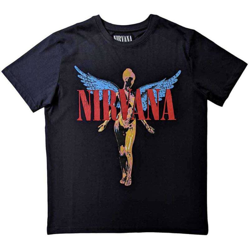 Official Licensed Rock T-shirt Nirvana In Utero Angelic Logo T-Shirt - Official Licensed Band Tee, Men's Black XL Nirvana In Utero Angelic Logo Tee - Foto 4