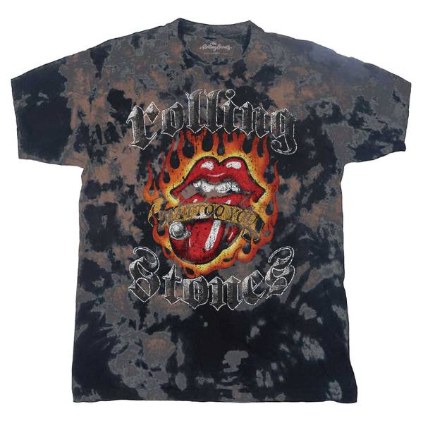 Rolling Stones Kids T-Shirt - Flaming Tattoo - Grey Tie Dye Rolling Stones Kids T-Shirt - Flaming Tattoo - Grey Tie Dye