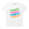 The Prodigy Kids T-shirt with The Prodigy Repeat Logo artwork printed in full colour on a plain white t-shirt