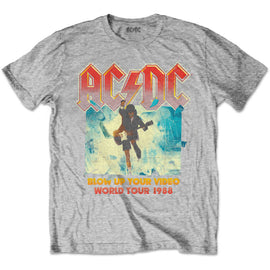 AC/DC Kids T-Shirt - Blow Up Your Video - Grey T-Shirt