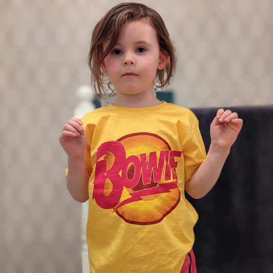 David Bowie Kids Yellow T-Shirt - Diamond Dogs Logo