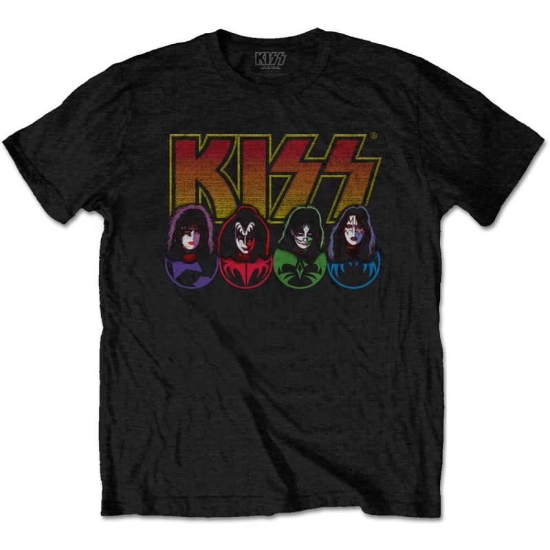 KISS Adult T Shirt Multicoloured KISS Band Faces KidVicious