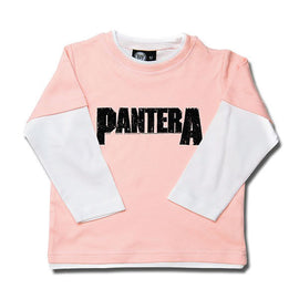 Pantera Kids Long Sleeved T-Shirt Logo - Pink/White