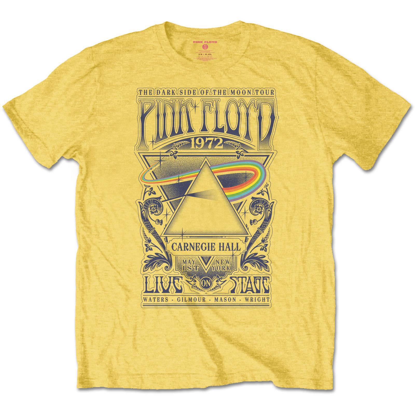 Pink Floyd Adult T-Shirt Dark Side Of The Moon Tour 1972 Yellow