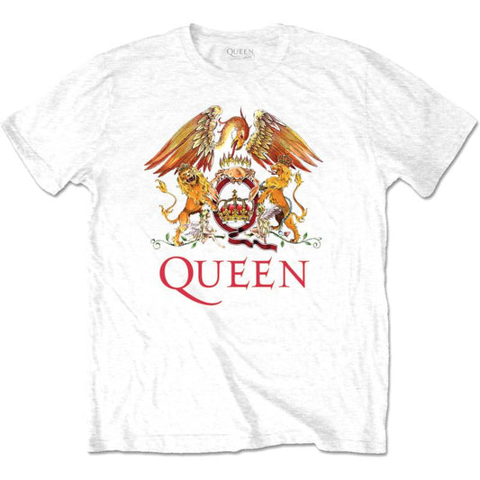 Queen Adult T-Shirt - Classic Queen Crest - White