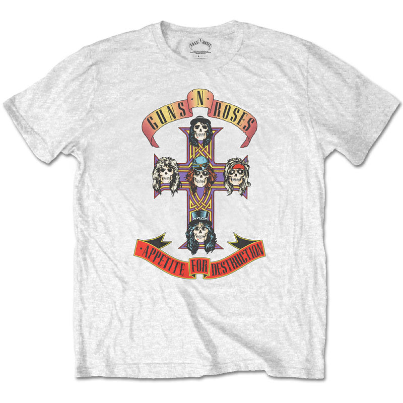 Guns N Roses Kids White T-Shirt - Appetite For Destruction Artwork