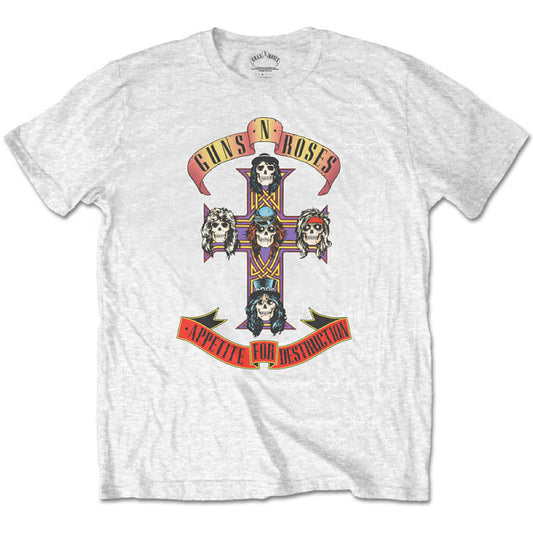 Guns N Roses Kids White T-Shirt - Appetite For Destruction Artwork