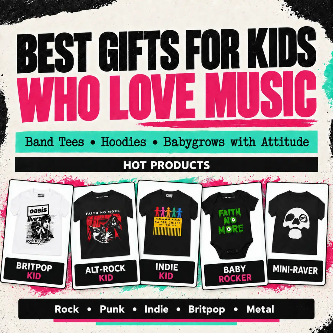 Kids Band T-Shirts Gift Guide | Rock, Punk and Indie Gifts