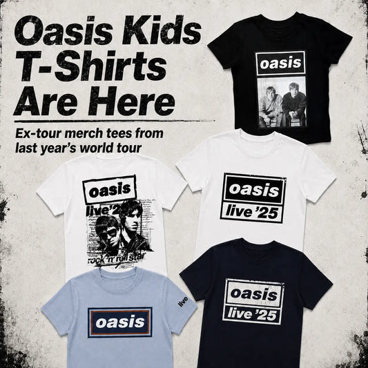 Oasis Kids T-Shirts Have Arrived - Official Live 25 Ex-Tour Merch