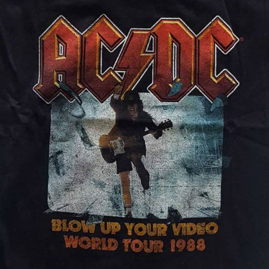AC/DC Adult T-Shirt - Blow Up Your Video World Tour 1988