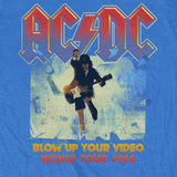 AC/DC Adult T-Shirt - Blow Up Your Video World Tour 1988 - Blue