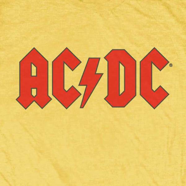 AC/DC Kids Yellow T-Shirt - Red AC/DC Logo