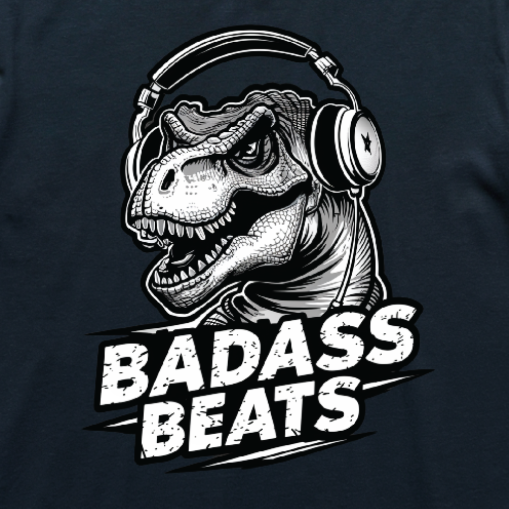 Badass Beats Kids Black T-shirt Close Up