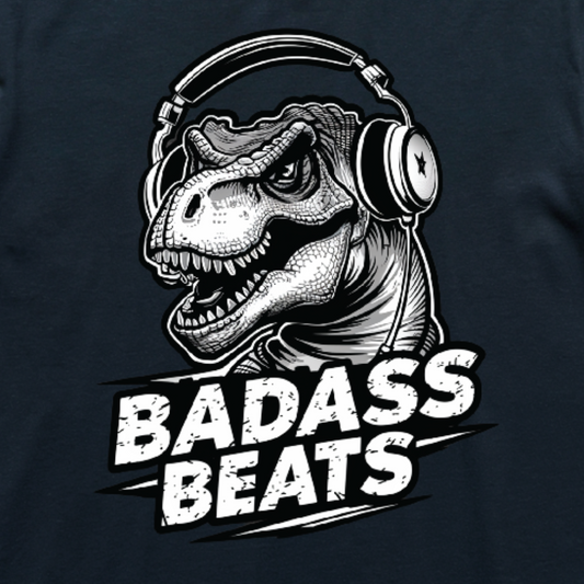 Badass Beats Kids Black T-shirt Close Up