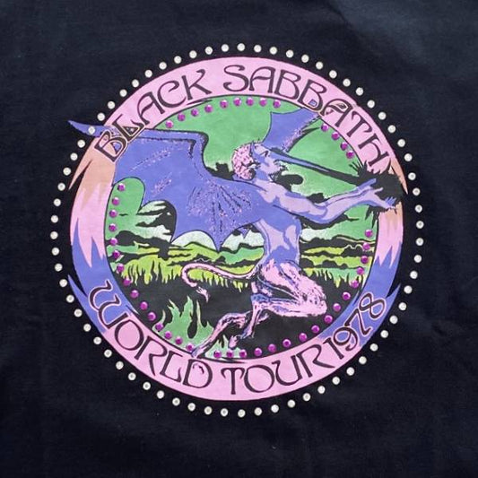 Black Sabbath Kids Diamante T-Shirt - Black Sabbath World Tour 1978