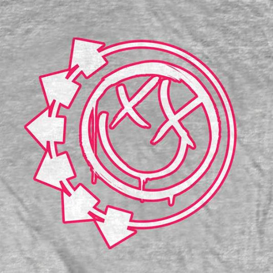 Blink 182 Kids T-Shirt - Six Arrow Smiley - Grey