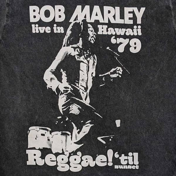 Bob Marley Kids Charcoal T-Shirt - Reggae Till Sunset - Dye Wash