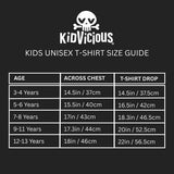 kidvicious kids t-shirt size guide