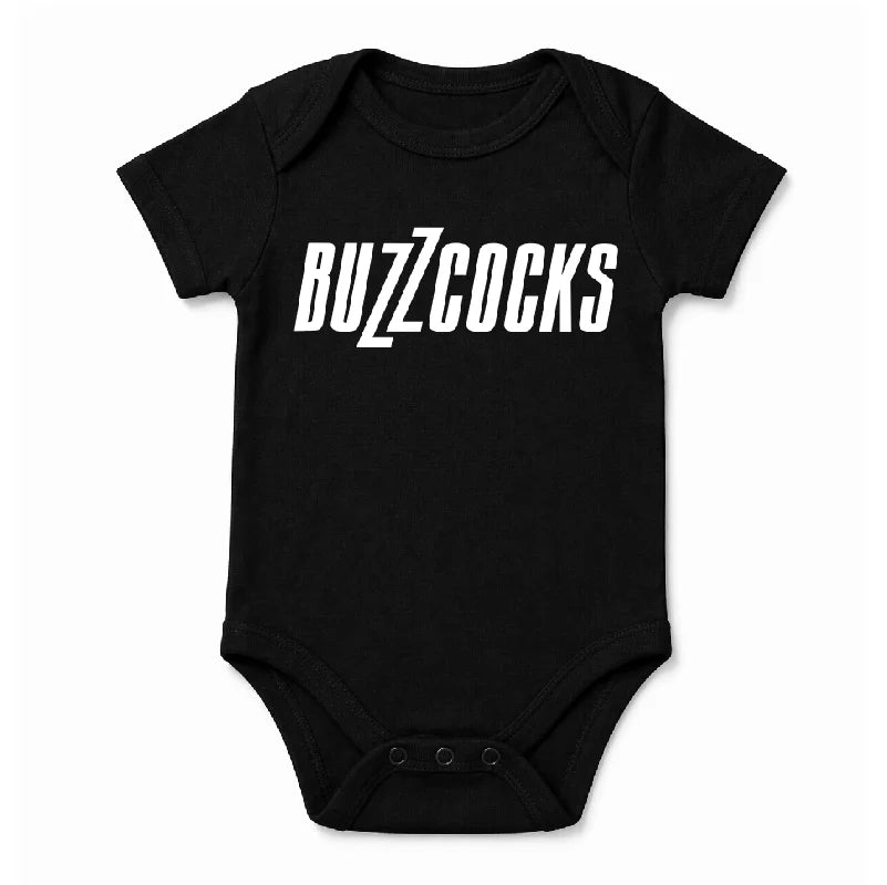 Buzzcocks Babygrow – Classic White Logo | KidVicious – KidVicious.co.uk