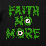 Close Up of Faith No More Kids T-shirt with Slime Sludge Eye artwork printed in full colour on a plain black t-shirt