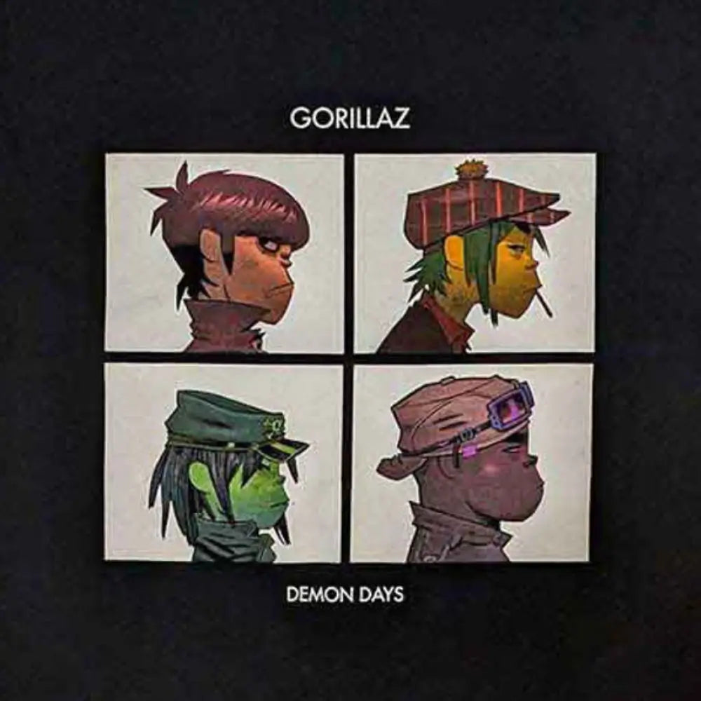 Gorillaz Demon Days Kids Black T-shirt closeup