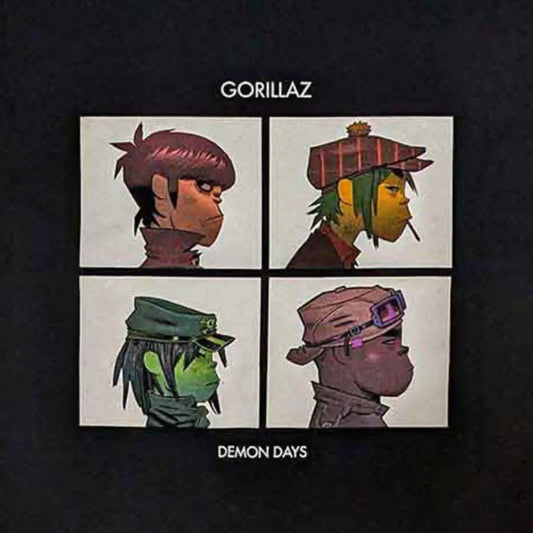 Gorillaz Demon Days Kids Black T-shirt closeup
