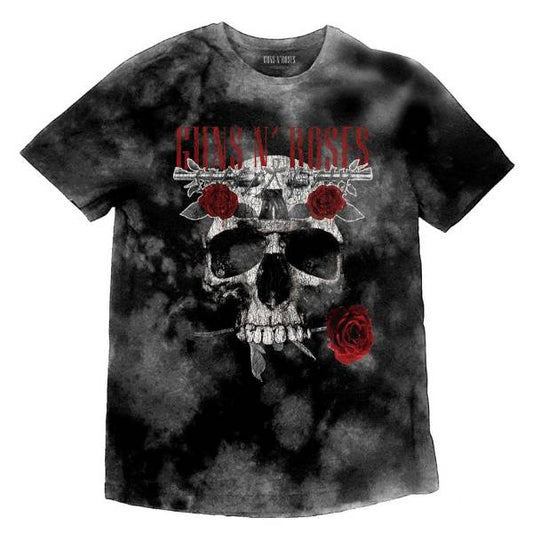 Guns 'n' Roses Kids T-Shirt - Use Your Illusion Skull And Roses - Grey Tie Dye