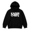 Kaiser Chiefs kids hoodie with Kaiser Chiefs logo printed in white on a plain black hoody