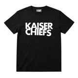 Kaiser Chiefs Kids T-shirt with Kaiser Chiefs logo printed in white on a plain black t-shirt