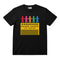 Kaiser Chiefs Kids T-shirt with Kaiser Chiefs Paper Dolls artwork printed in full colour on a plain black t-shirt