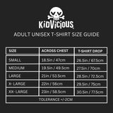 Kidvicious Unisex T-shirt Size Guide