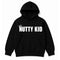 Madness Nutty Kid Kids Hoodie. White Nutty Kid Artwork on a Black Hoody