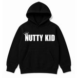 Madness Nutty Kid Kids Hoodie. White Nutty Kid Artwork on a Black Hoody