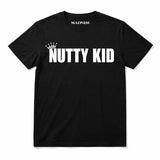 Madness Nutty Kid Kids T-shirt. White Nutty Kid Logo on a Black T-Shirt