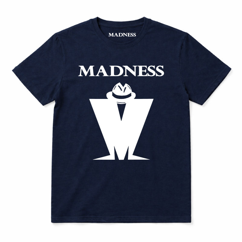 Madness Classic M Logo Kids T-shirt. White Madness Logo on a Navy T-Shirt