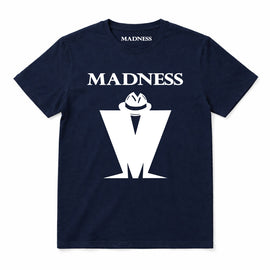 Madness Classic M Logo Kids T-shirt. White Madness Logo on a Navy T-Shirt