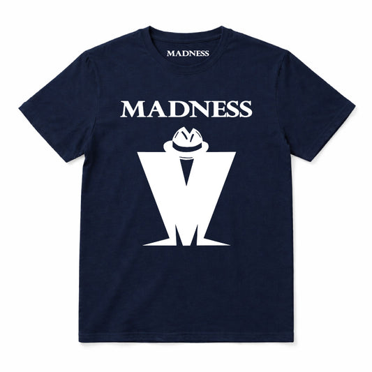 Madness Classic M Logo Kids T-shirt. White Madness Logo on a Navy T-Shirt