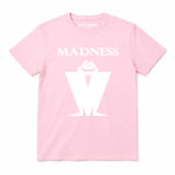 Madness Classic M Logo Kids T-shirt. White Madness Logo on a Pink T-Shirt